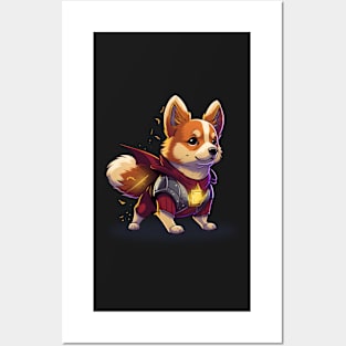 Cute superhero corgi Posters and Art